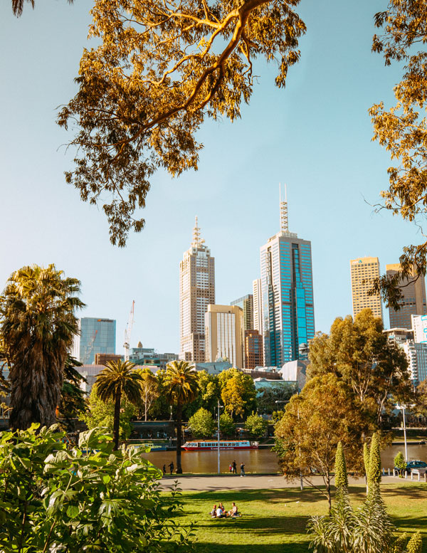 공원과 도시가 반반 섞여 있는 멜버른의 전경