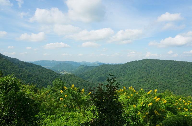 해발 1,300m를 넘나드는 산들이 모여 카오야이 국립공원을 이룬다