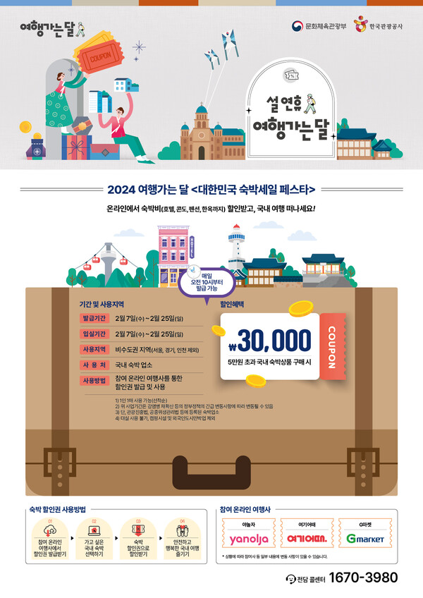 ‘설 연휴 여행가는 달과 함께하는 2024 숙박세일 페스타’ 인포그래픽 /한국관광공사